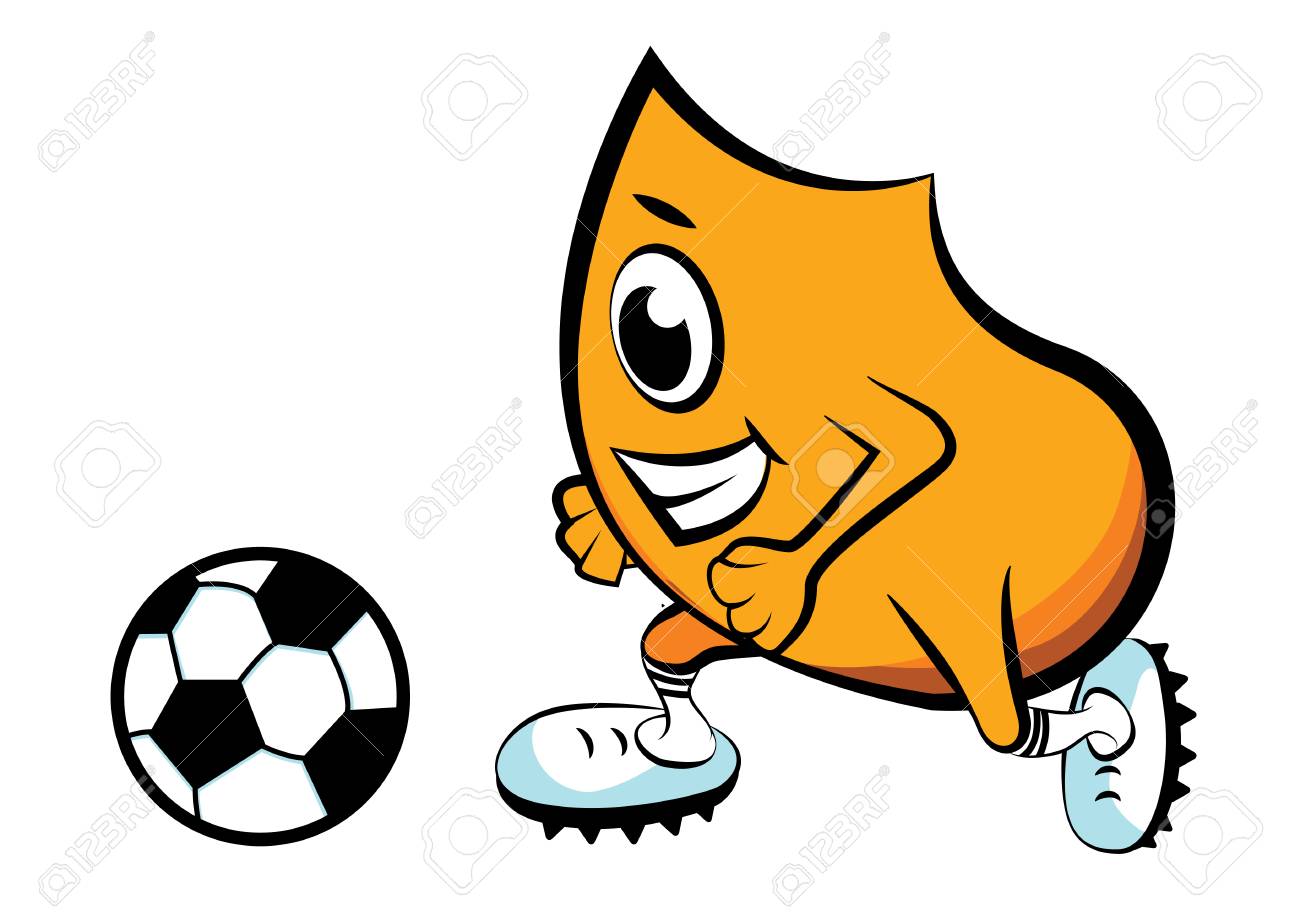 いつも目を瞬くキック サッカー ボール イラストのイラスト素材 ベクタ Image