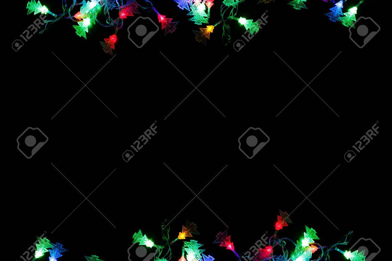 christmas lights frame on black background holiday shiny garland border top view xmas tree - Christmas Lights Frame christmas lights frame on black background holiday shiny garland border top view xmas tree - Christmas Lights Frame