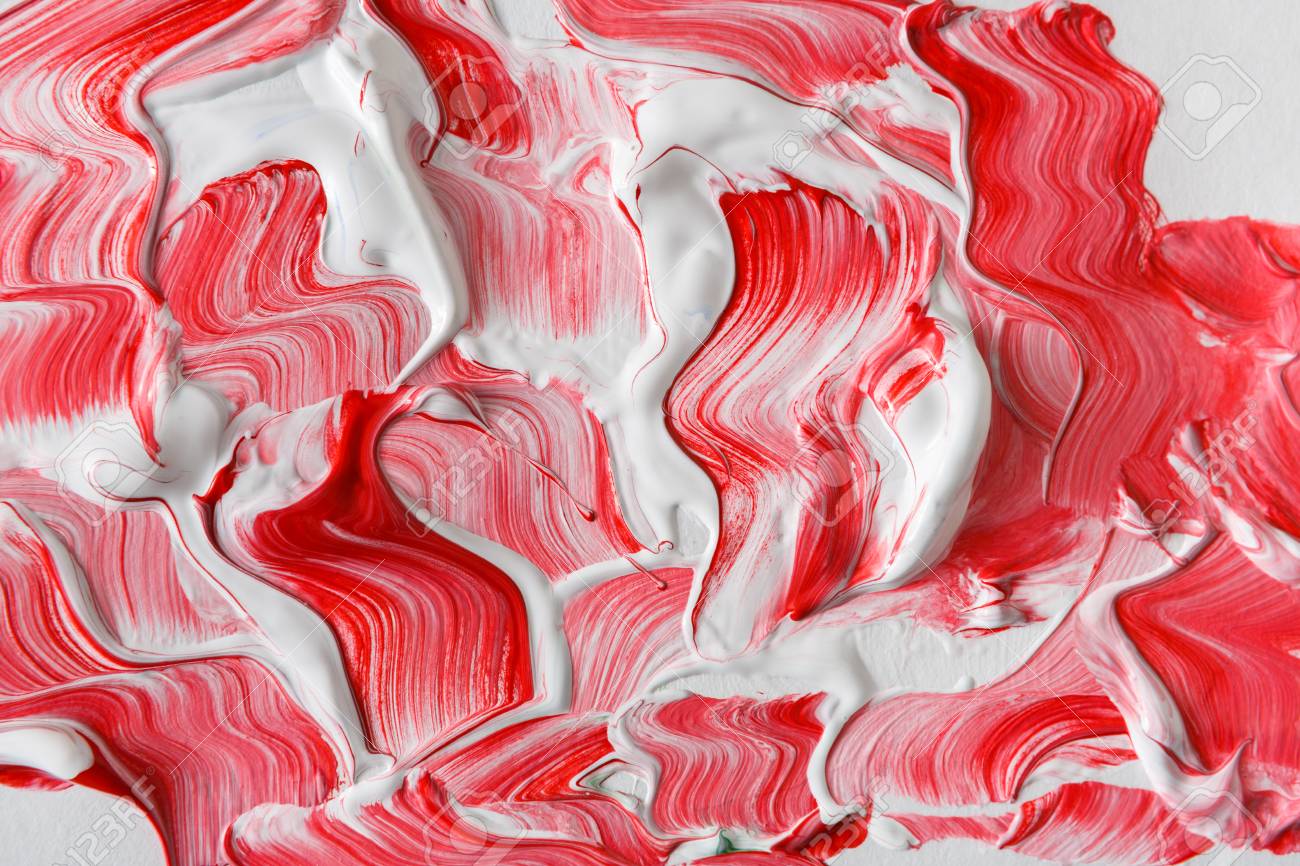 Palette With Red And White Mixed Oil Paints Texture On Canvas Stock Photo Picture And Royalty Free Image Image 77852244