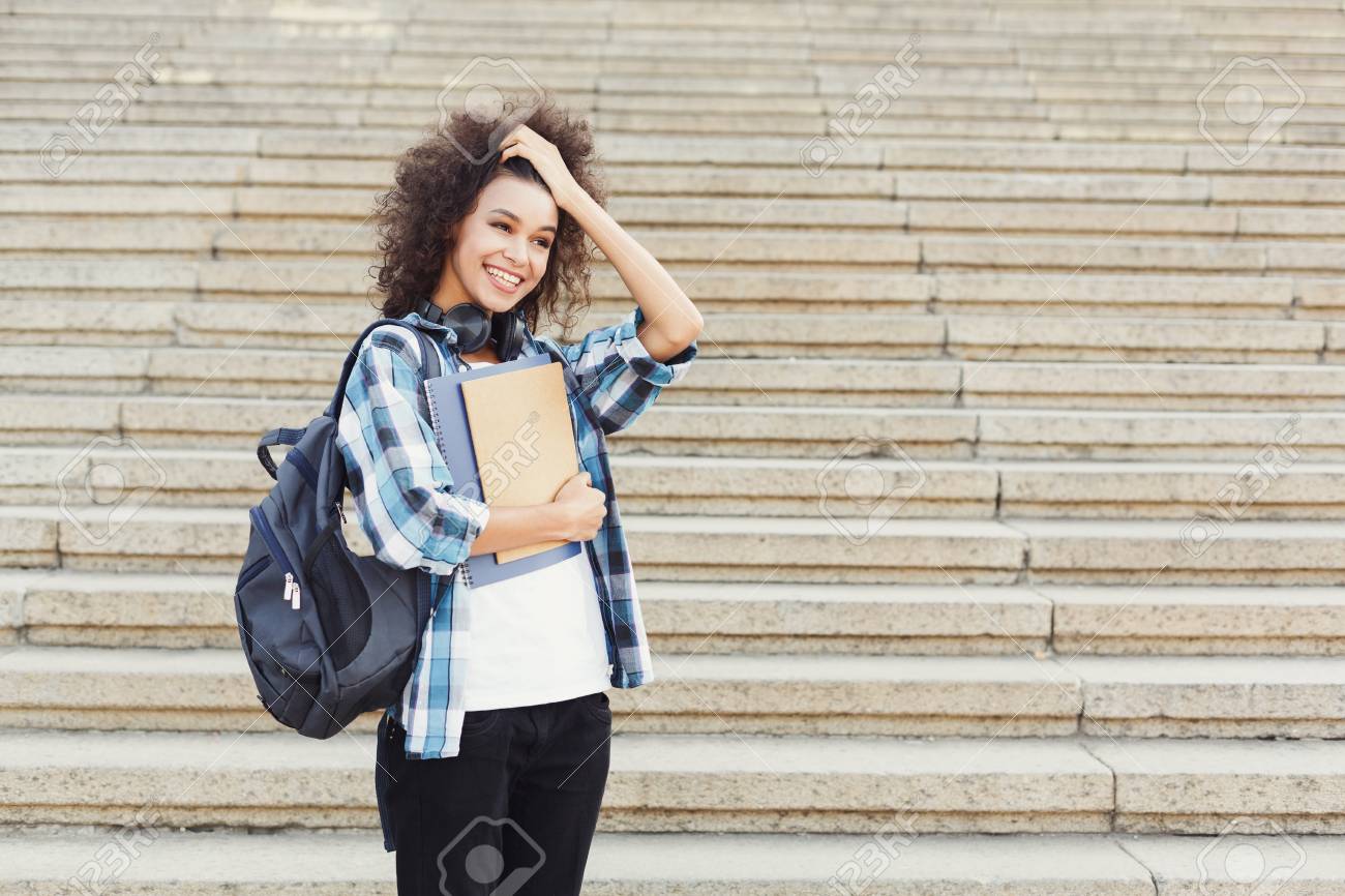 student with backpack