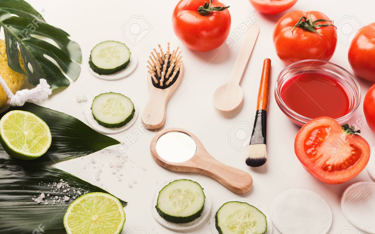 Download Tomato Face Mask And Cucumber Eyes Patches For Natural Beauty Stock Photo Picture And Royalty Free Image Image 101230669 Yellowimages Mockups