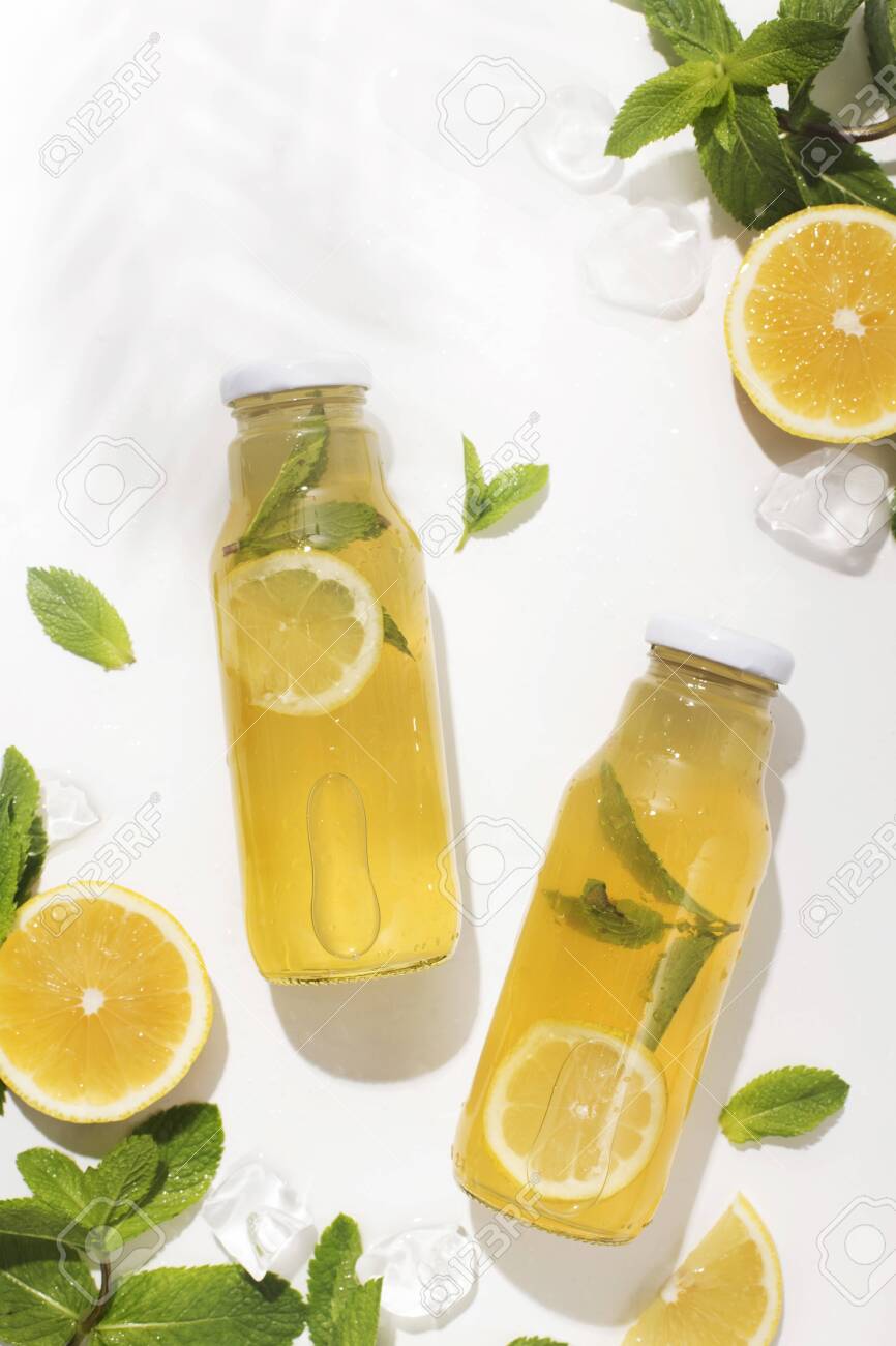 Detox Lemonade Refreshing Cocktail With Fresh Lemons And Mint Stock Photo Picture And Royalty Free Image Image 128617192