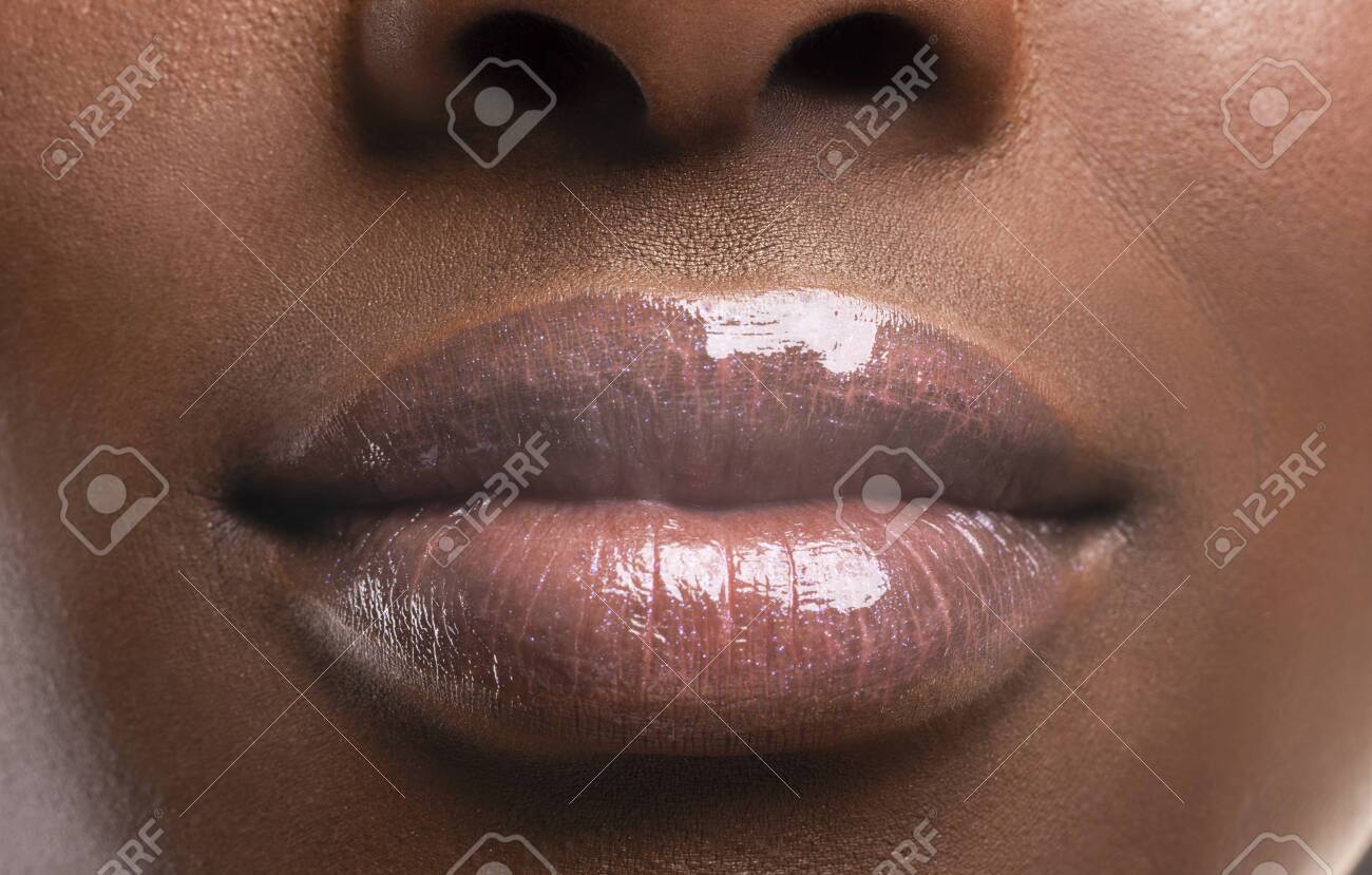 Lip Augmentation. Closeup Of Perfect Plump Lips Of African American Female  After Filler Injections, Crop Фотография, картинки, изображения и  сток-фотография без роялти. Image 137637591