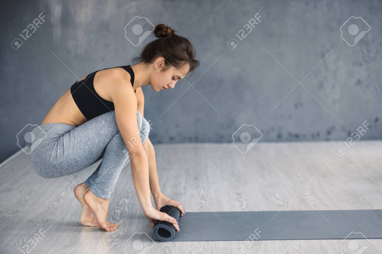 Equipment For Fitness Beautiful Woman Rolling Exercise Yoga