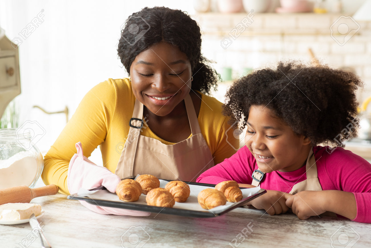 Fresh Baked Croissants In Kitchen