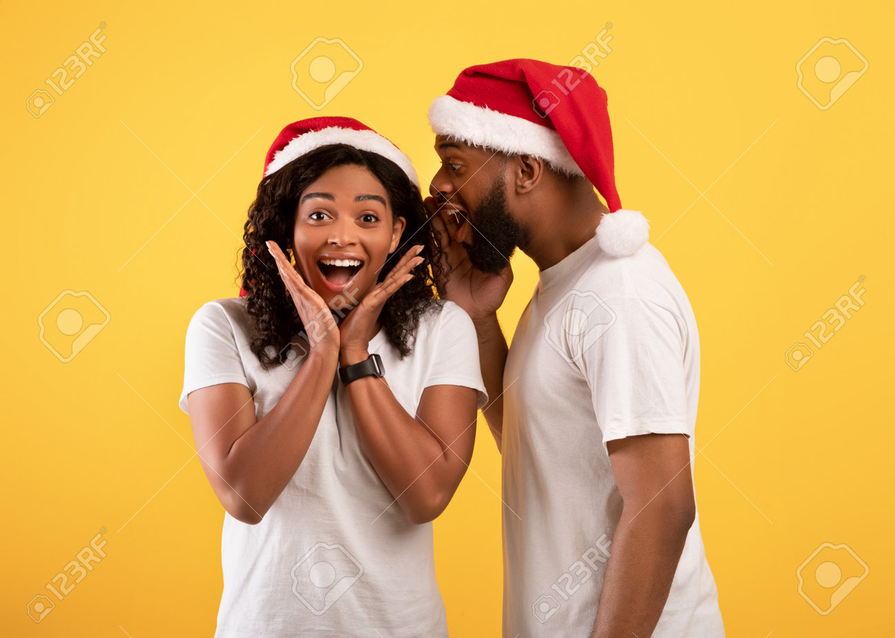 Black and yellow santa hats deals