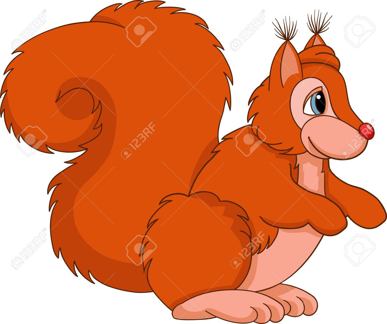 白い背景の上のかわいいリスのイラストのイラスト素材 ベクタ Image 37969761