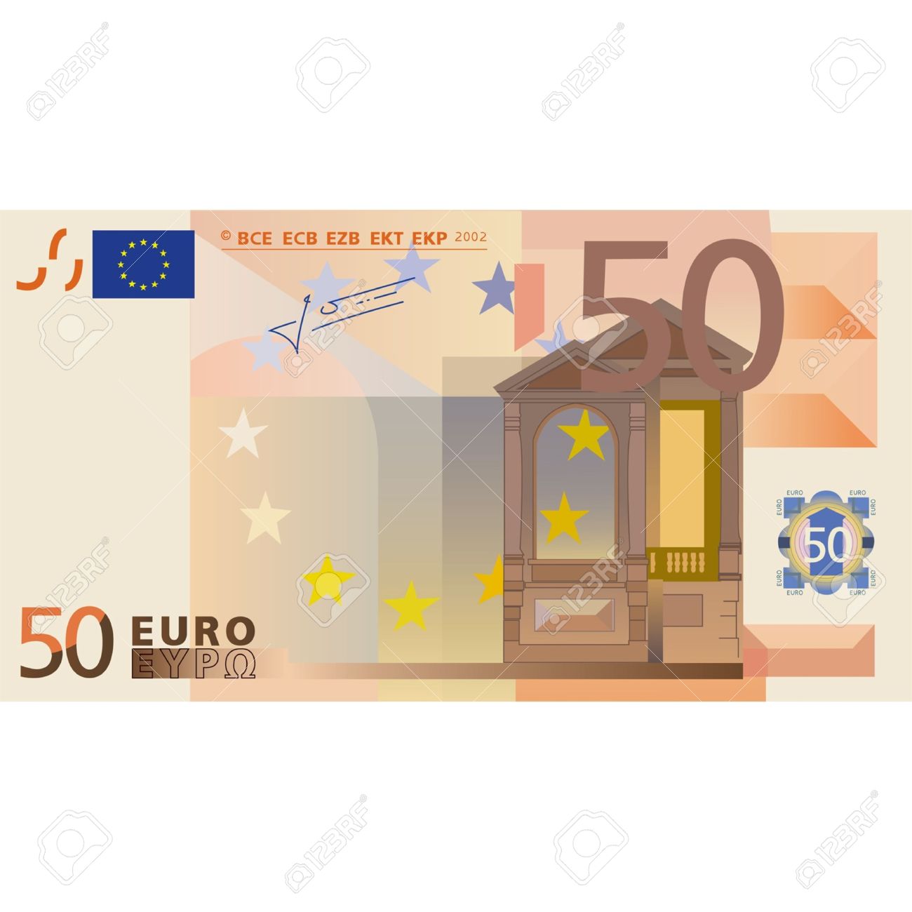 写真実際のベクトル描画 50 ユーロ紙幣のイラスト素材 ベクタ Image