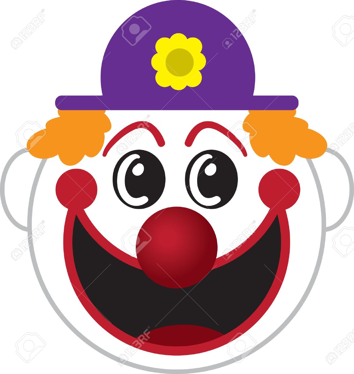 Large Isolated Cartoon Clown Face Royalty Free SVG, Cliparts, Vectors, And  Stock Illustration. Image 17320437.