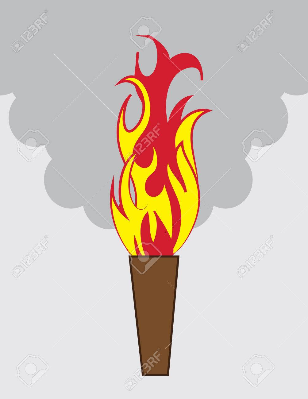 Fire Torch With Smoke Behind Royalty Free SVG, Cliparts, Vectors, and Stock  Illustration. Image 24525738., image size:1004x1300