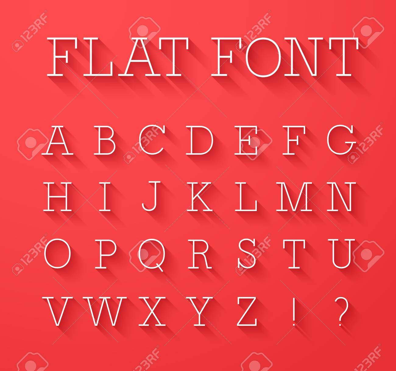 影付きのフラットのフォントです ベクトルの図 のイラスト素材 ベクタ Image