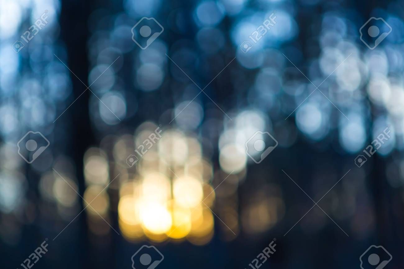 Out of focus lights in forest. defocused blurry bokeh background. - 38667623 Out of focus lights in forest. defocused blurry bokeh background. - 38667623