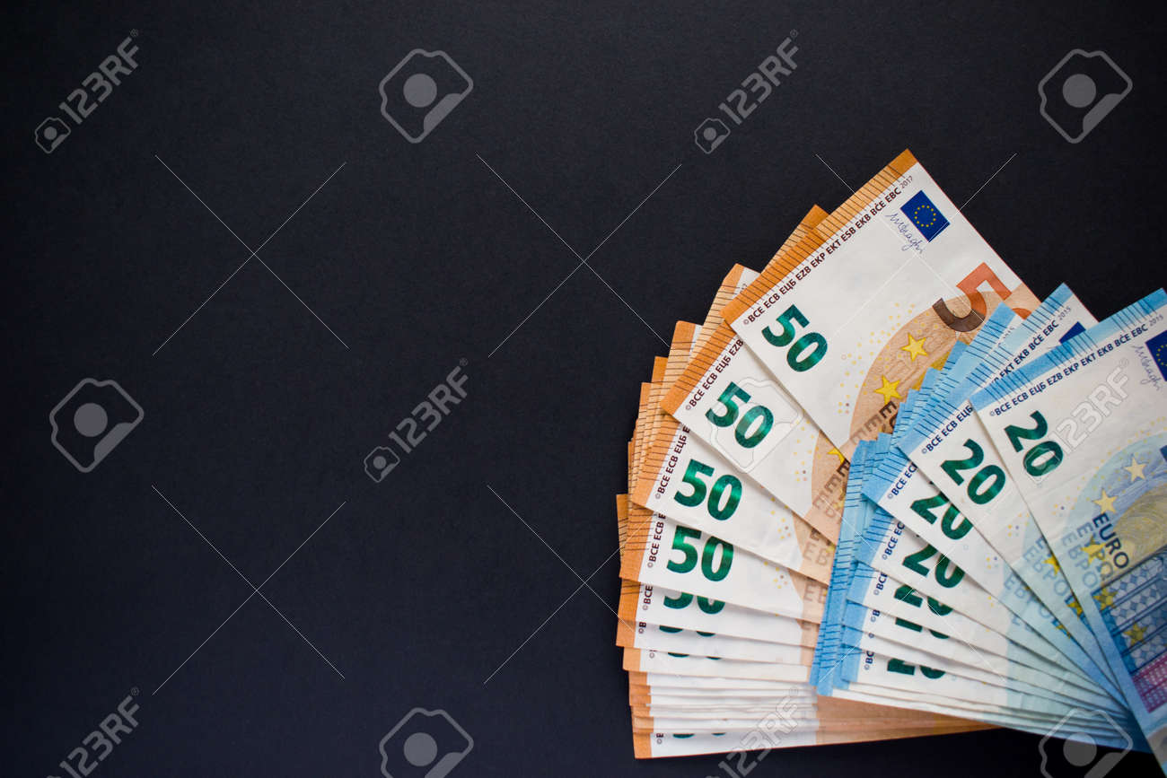 European Currency Euro Banknotes On Black Background Wallpaper Stock Photo Picture And Royalty Free Image Image