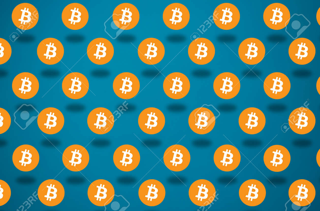 Fondo Azul Patrón Bitcoin. Fondo De Pantalla De Criptomonedas Fotos,  retratos, imágenes y fotografía de archivo libres de derecho. Image  168096227