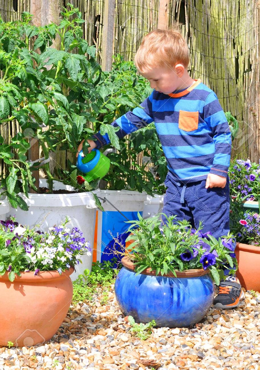 ガーデニングの子供の肖像画 の写真素材 画像素材 Image