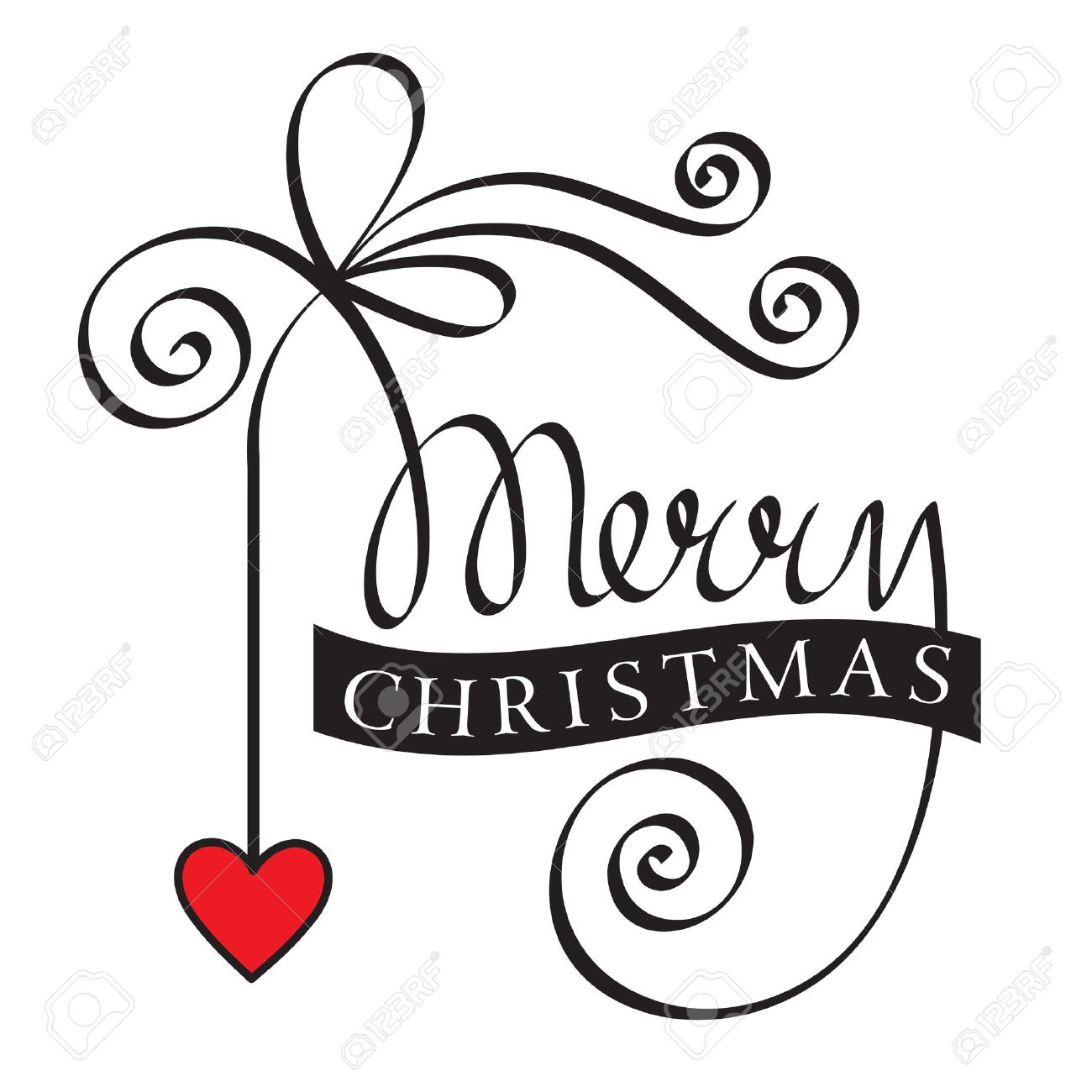 Lettrage Joyeux Noel A La Main Avec Le Coeur Clip Art Libres De Droits Vecteurs Et Illustration Image