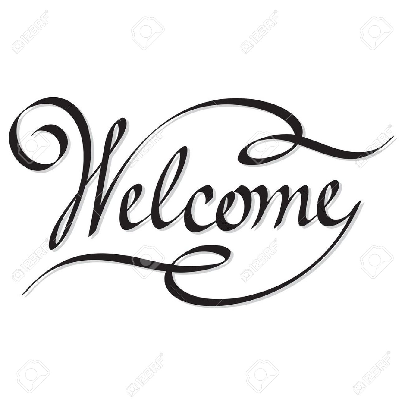 hand lettering welcome royalty free cliparts vectors and stock