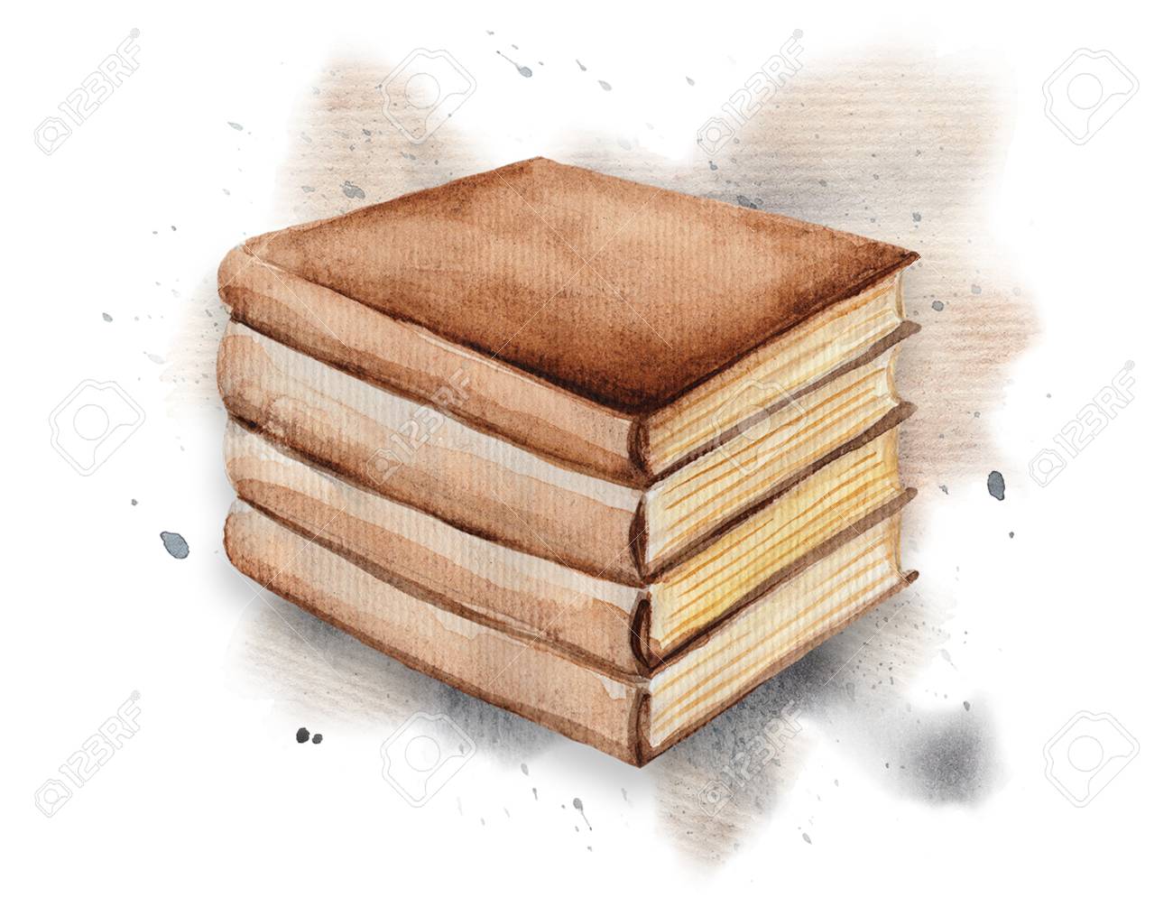 水彩画の斑点に関する本 水彩画描き下ろしイラスト の写真素材 画像素材 Image