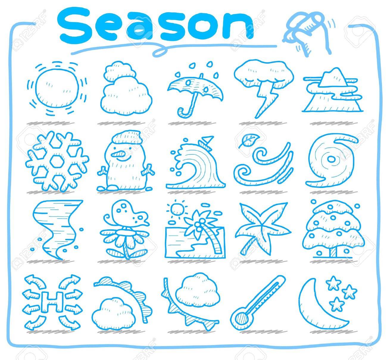 hand drawn season,weather icon set - 10585367 hand drawn season,weather icon set - 10585367