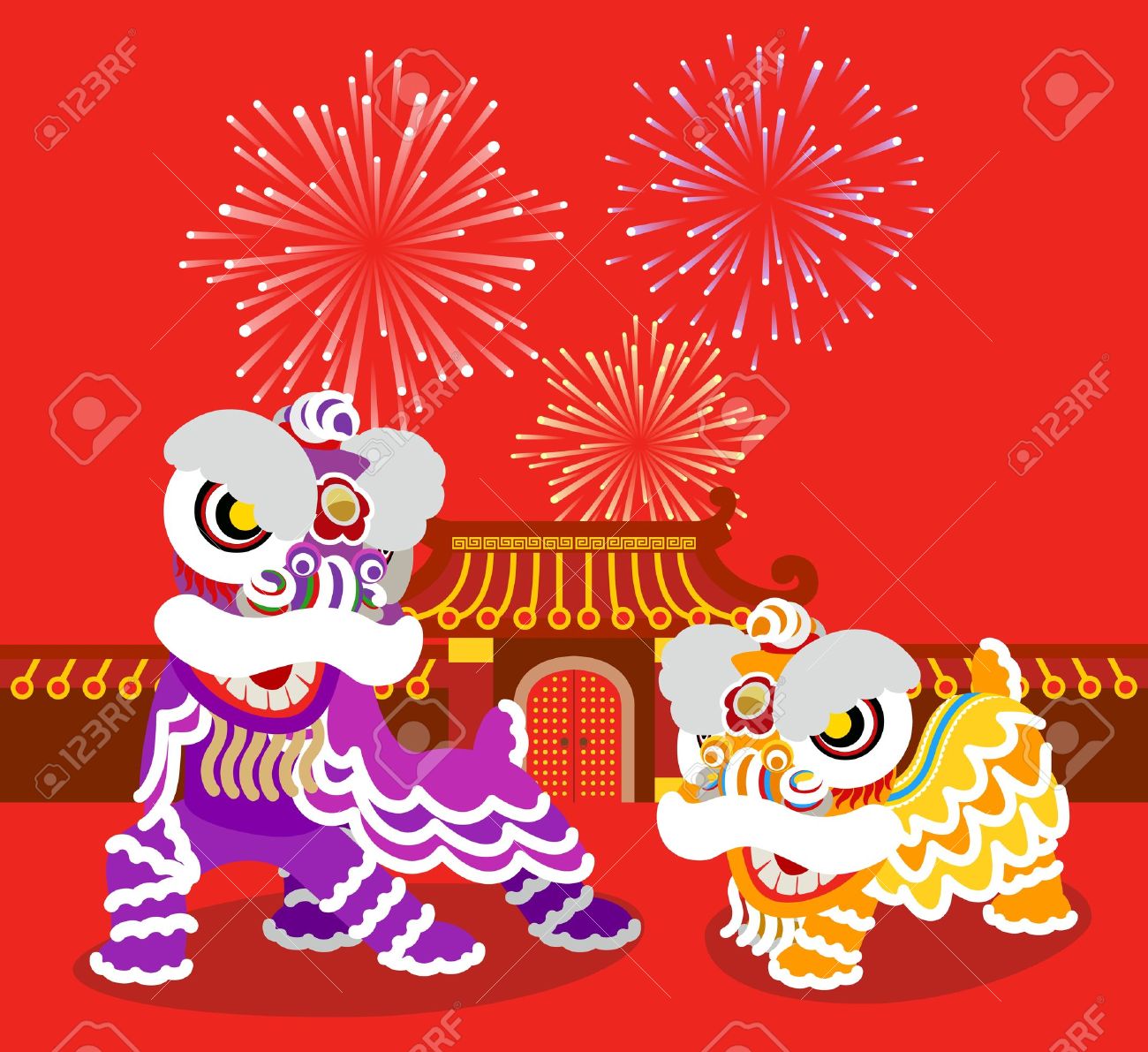 Uncategorized Chinese New Year Lion lion dancing and chinese new year royalty free cliparts vectors stock vector 12040283
