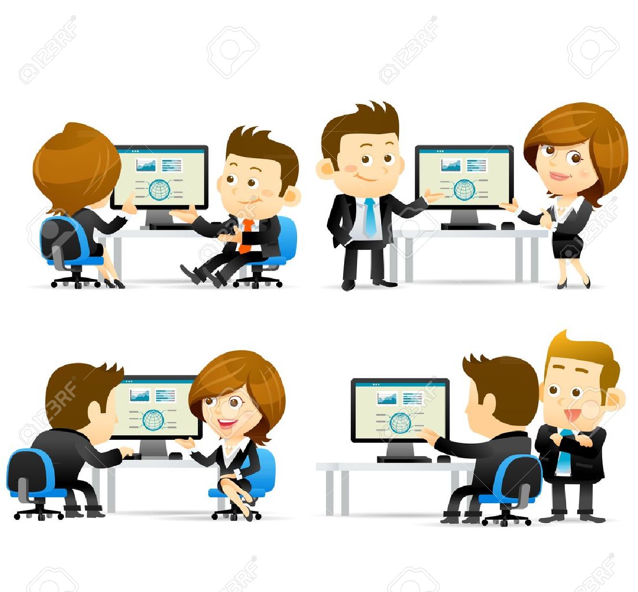 Elegant People Series -Businesspeople at computer - 16856353 Elegant People Series -Businesspeople at computer - 16856353