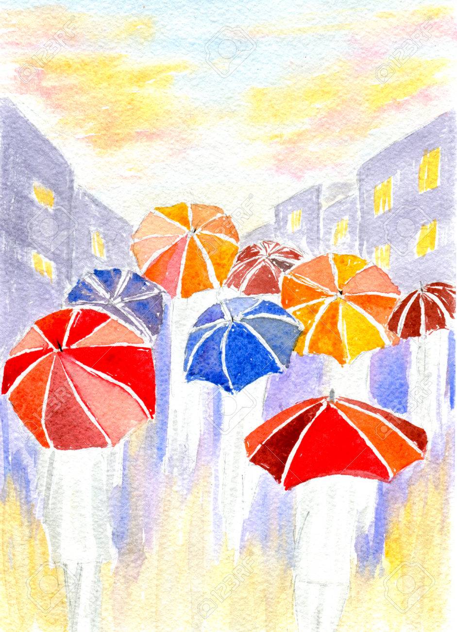 都市景観 都市 パラソル Watercolo の手描きイラスト R の下で人々 に雨紙テクスチャ の写真素材 画像素材 Image 都市景観 都市 パラソル Watercolo の手描きイラスト R の下で人々 に雨紙テクスチャ の写真素材 画像素材 Image