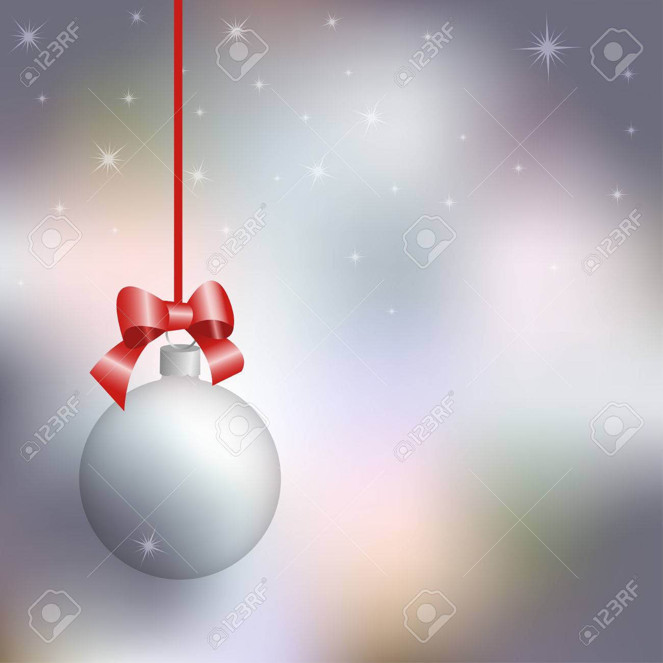 New Year card, transparent Christmas ball against the background of the winter sky, vector illustration - 49995311 New Year card, transparent Christmas ball against the background of the winter sky, vector illustration - 49995311