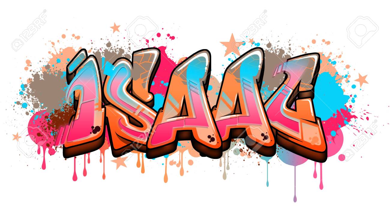 Isaac Name Text Graffiti Word Design Stock Photo, Picture And ...