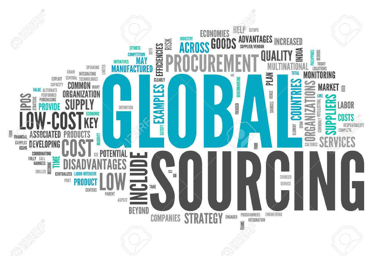 word cloud with global sourcing related tags global sourcing