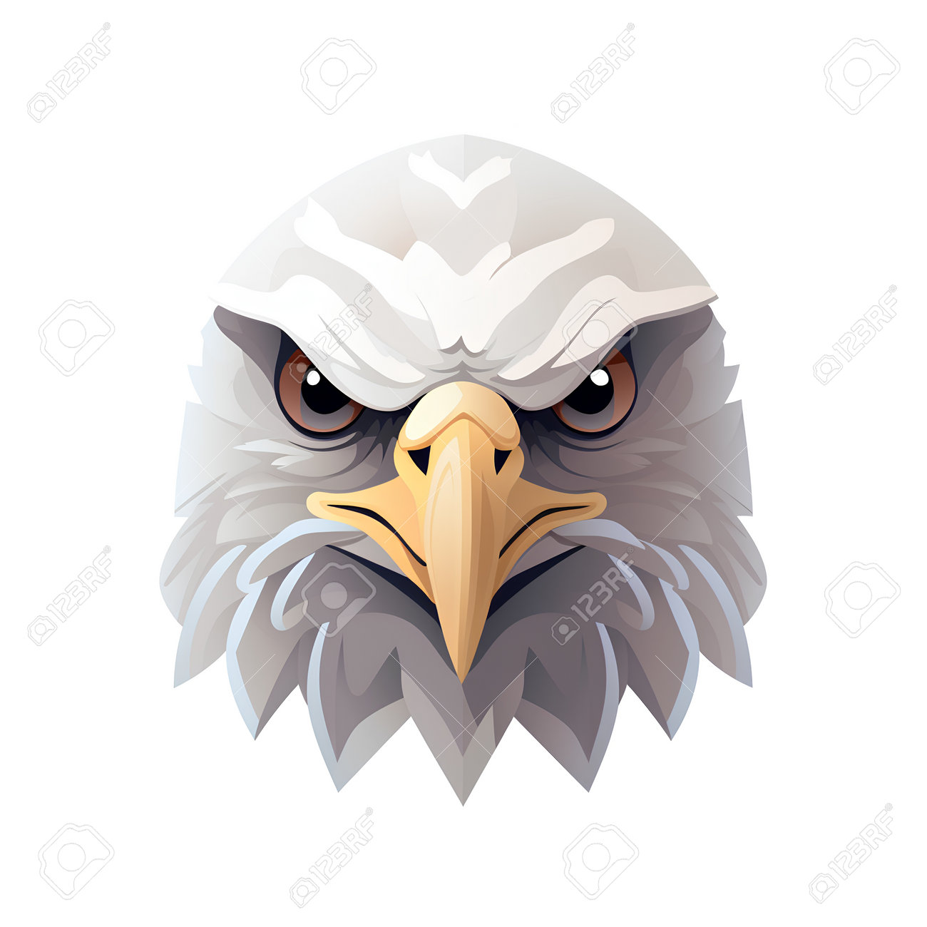 Eagle Head. Vector Illustration In Cartoon Style. Isolated On White  Background. Stock Photo, Picture and Royalty Free Image. Image 204057082., image size:1300x1300