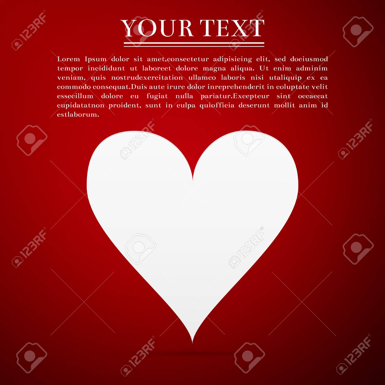 赤の背景にハートマークをフラット ベクトル図 のイラスト素材 ベクタ Image