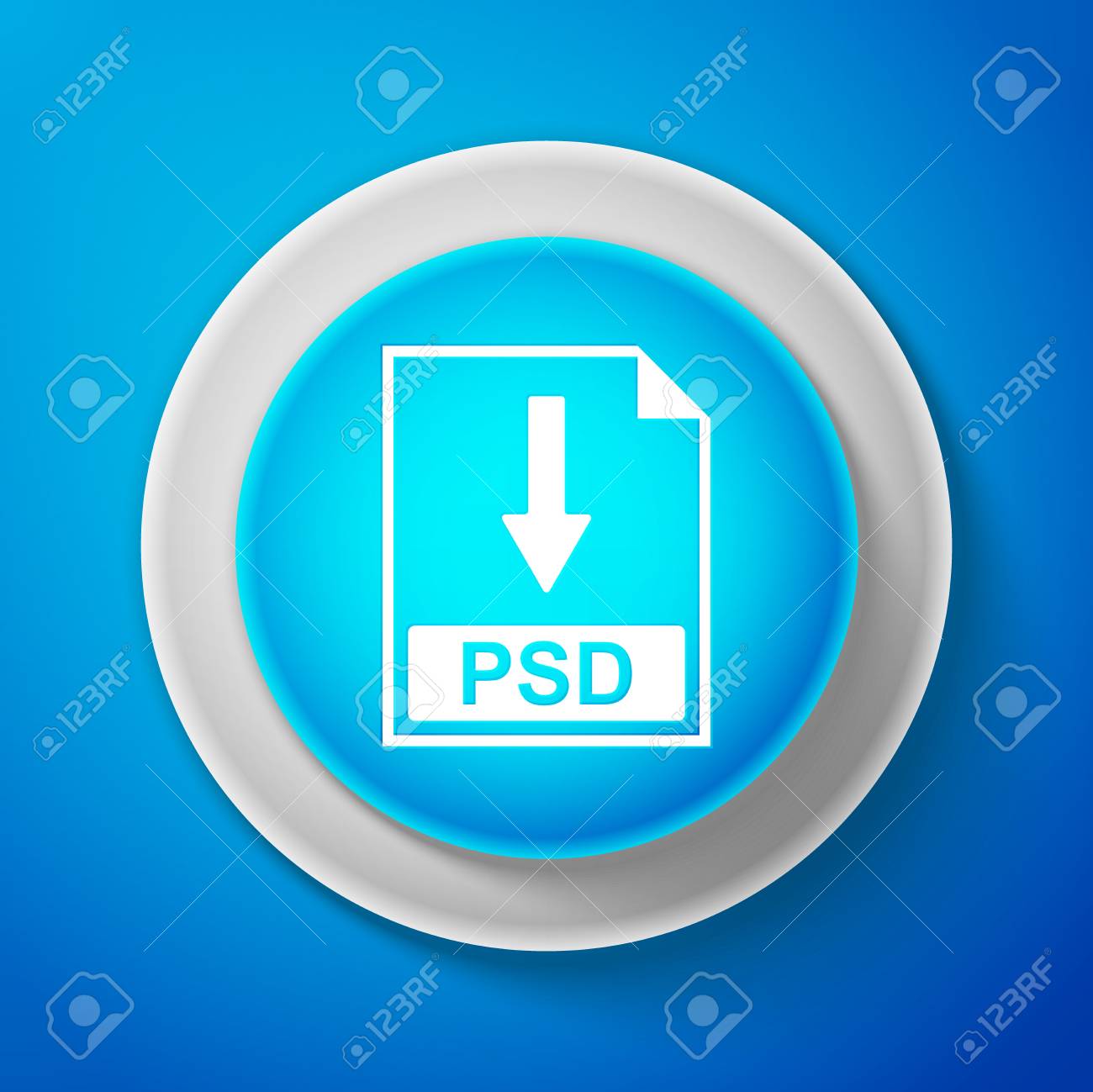 White Psd File Document Icon Isolated On Blue Background Download