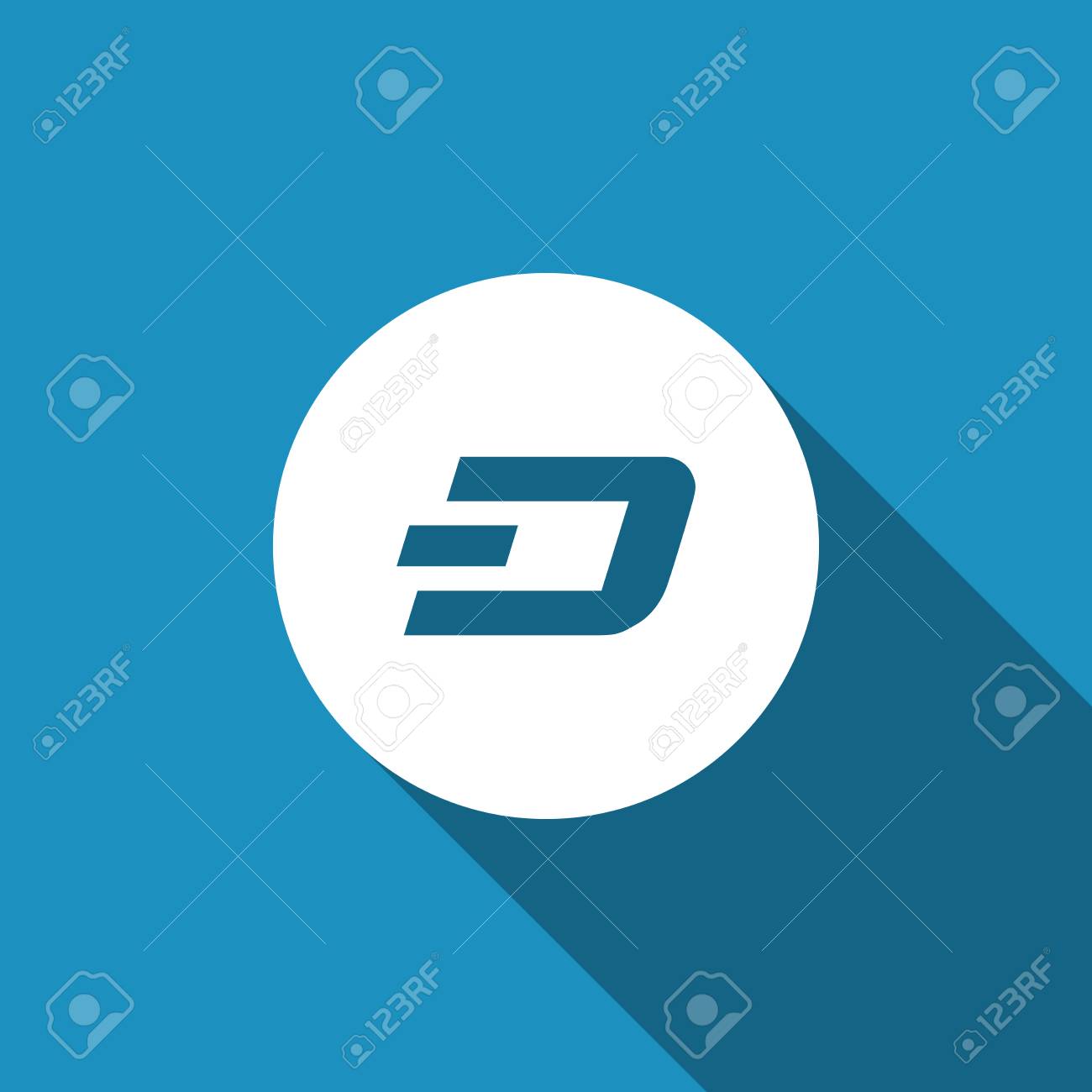 긴 그림자 물리적 비트 코인 디지털 통화 알트코인 기호로 격리된 암호화폐 코인 대시 아이콘 로열티 무료 사진, 그림, 이미지 그리고  스톡포토그래피. Image 104731908