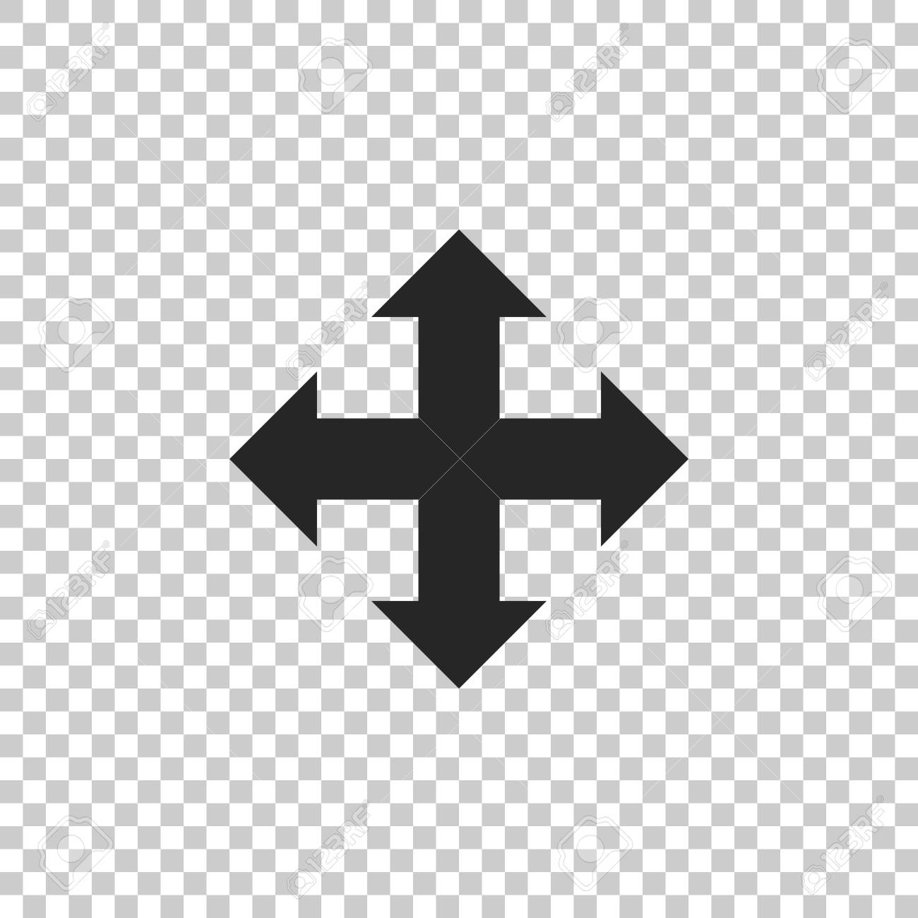 Arrows In Four Directions Icon Isolated On Transparent Background. Flat  Design. Vector Illustration Royalty Free SVG, Cliparts, Vectors, and Stock  Illustration. Image 125373168., image size:1300x1300