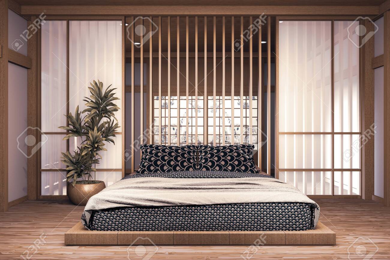 Modern japanese 2024 style bedroom