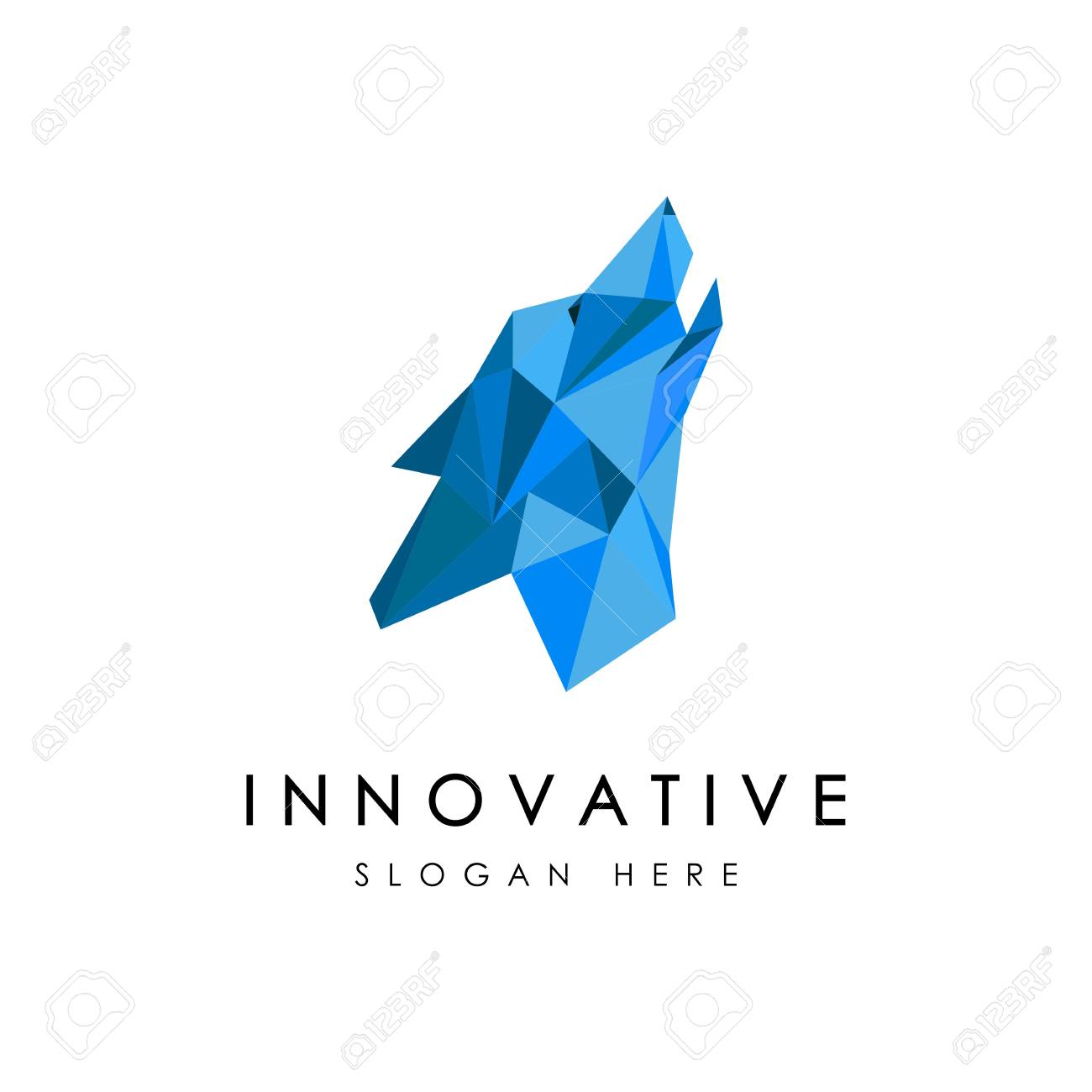 abstract wolf logo on
