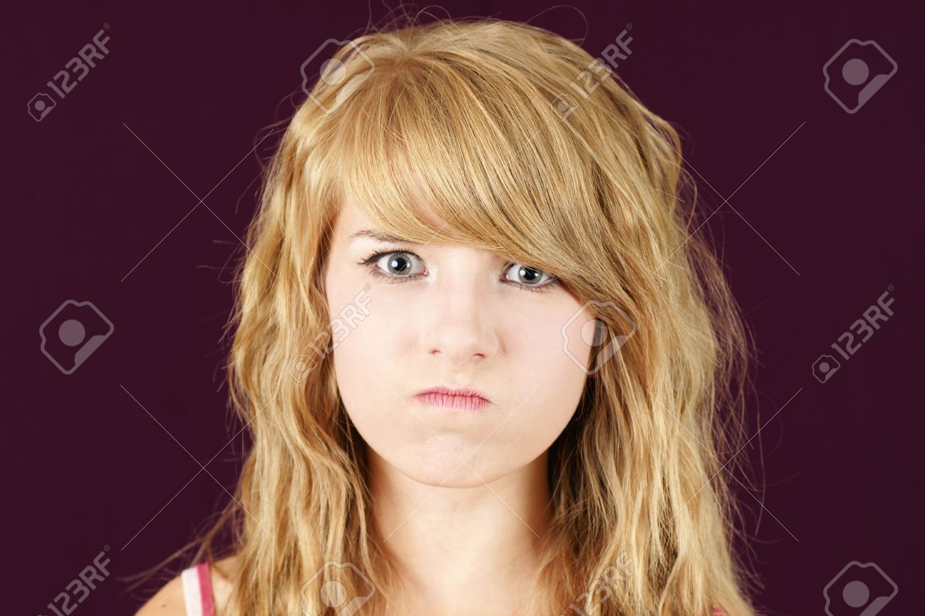 Mad Young Blond Teenage Girl, Funny Face Concept. Stock Photo, Picture and  Royalty Free Image. Image 14920085.