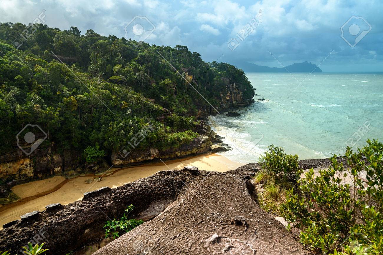 View On The Beach From Cliff Telok Padan Kecil In Bako National Park Sarawak Borneo Malaysia Stock Photo Picture And Royalty Free Image Image 65720183