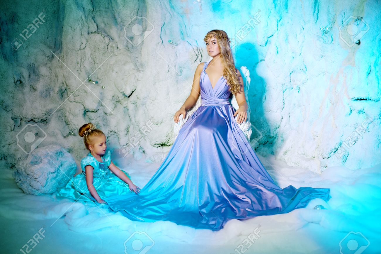 Robe de princesse mère et fille sale