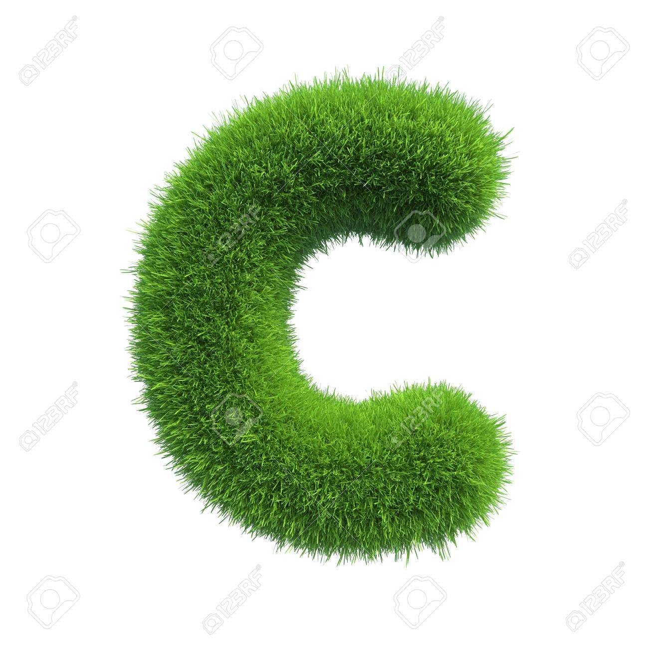 Letter of green fresh grass isolated on a white background - 34448998 Letter of green fresh grass isolated on a white background - 34448998