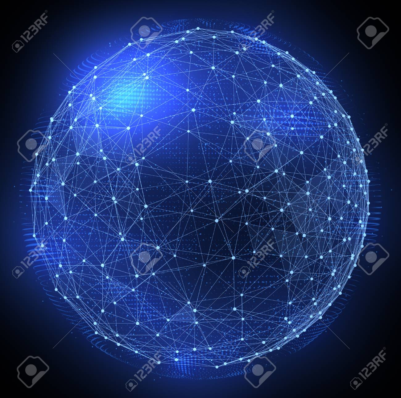 Abstract digital global network. Wire-frame illustration of globe. - 44371927 Abstract digital global network. Wire-frame illustration of globe. - 44371927