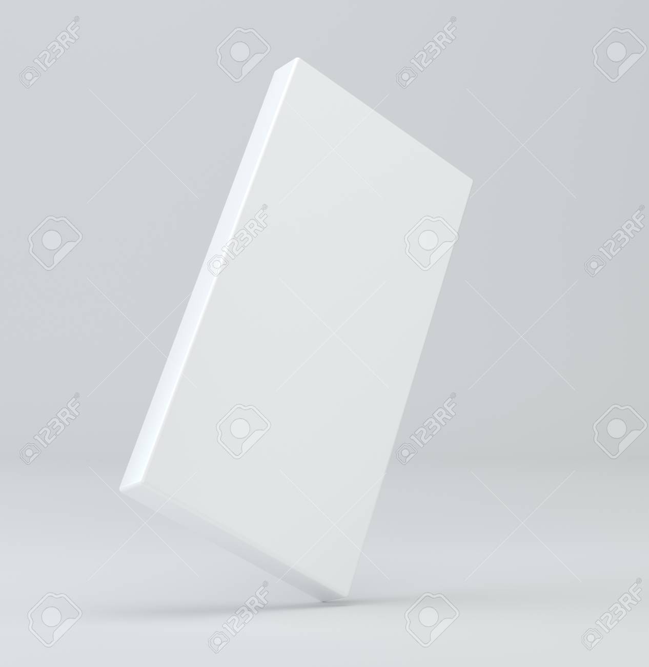 White package blank box from top front side angle. 3D illustration on studio light background - 94988281 White package blank box from top front side angle. 3D illustration on studio light background - 94988281
