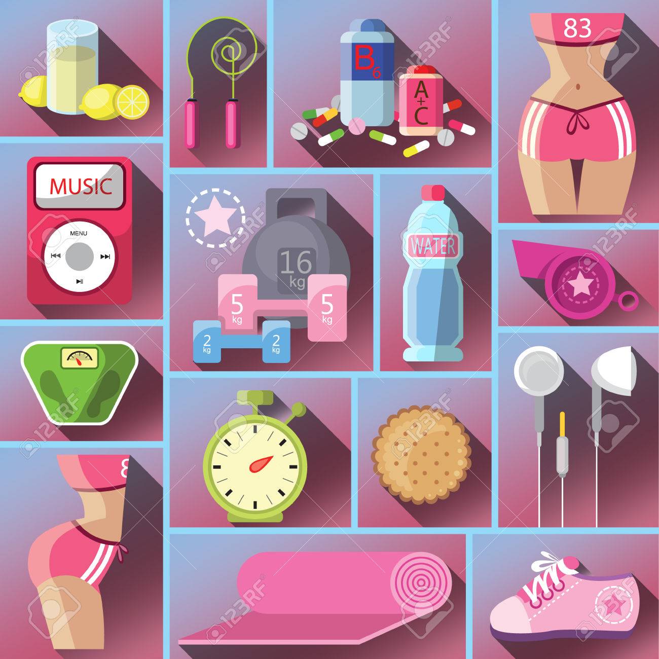 健康的な食事のフラット スタイルのイラスト ダイエット 女の子の選択 脂肪や薄型をされています 健康的な生活習慣 悪い習慣 アイコン 健康的なライフ スタイル 健康的な食事の日常 ベクトル フラット イラスト のイラスト素材 ベクタ Image