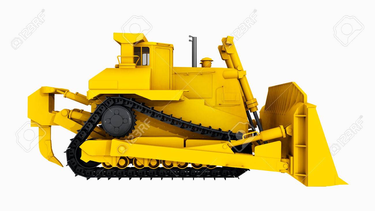 Side View Of A Bulldozer Stock Photo, Picture And Royalty Free Image. Image  65352228.