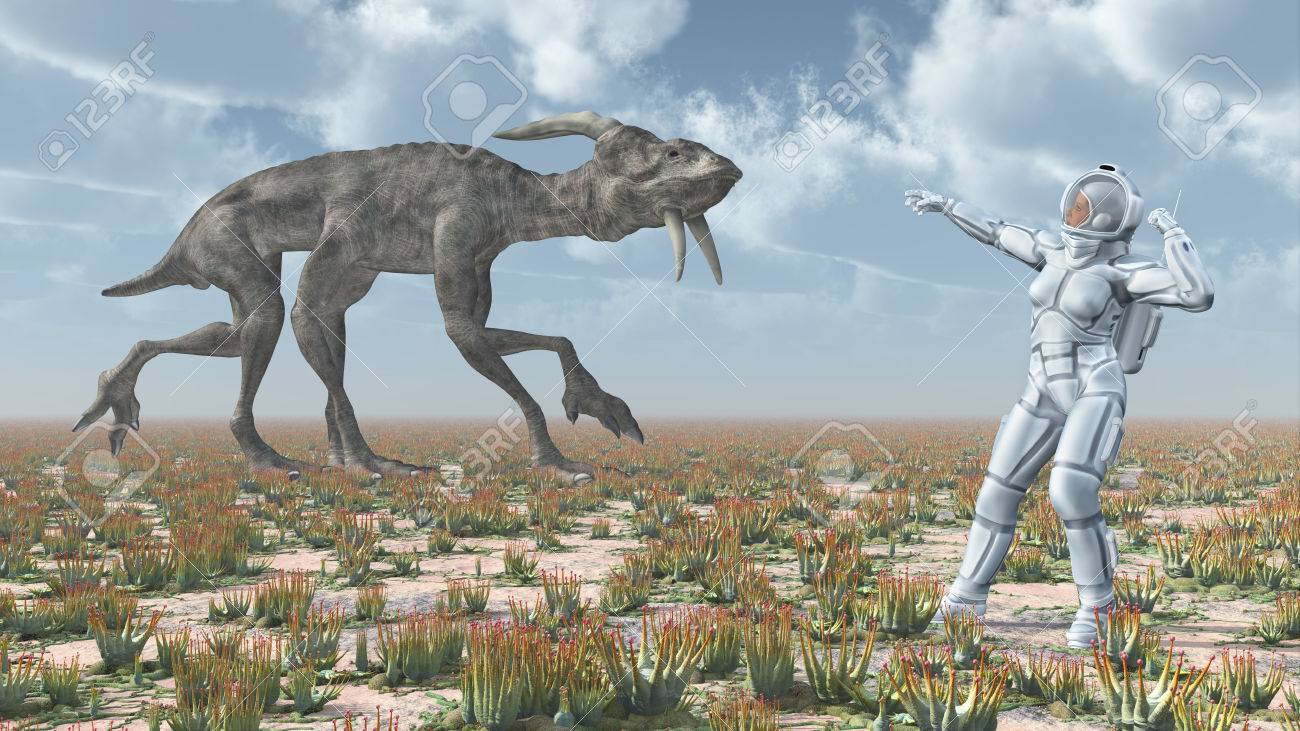 Extraterrestrial Life And Female Astronaut Stock Photo Picture And Royalty Free Image Image