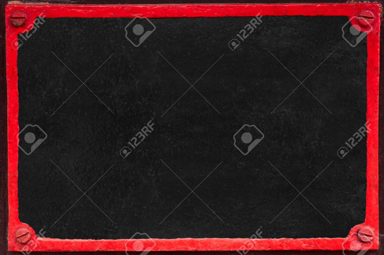 赤のフレームに黒の古い鋼テクスチャ の写真素材 画像素材 Image