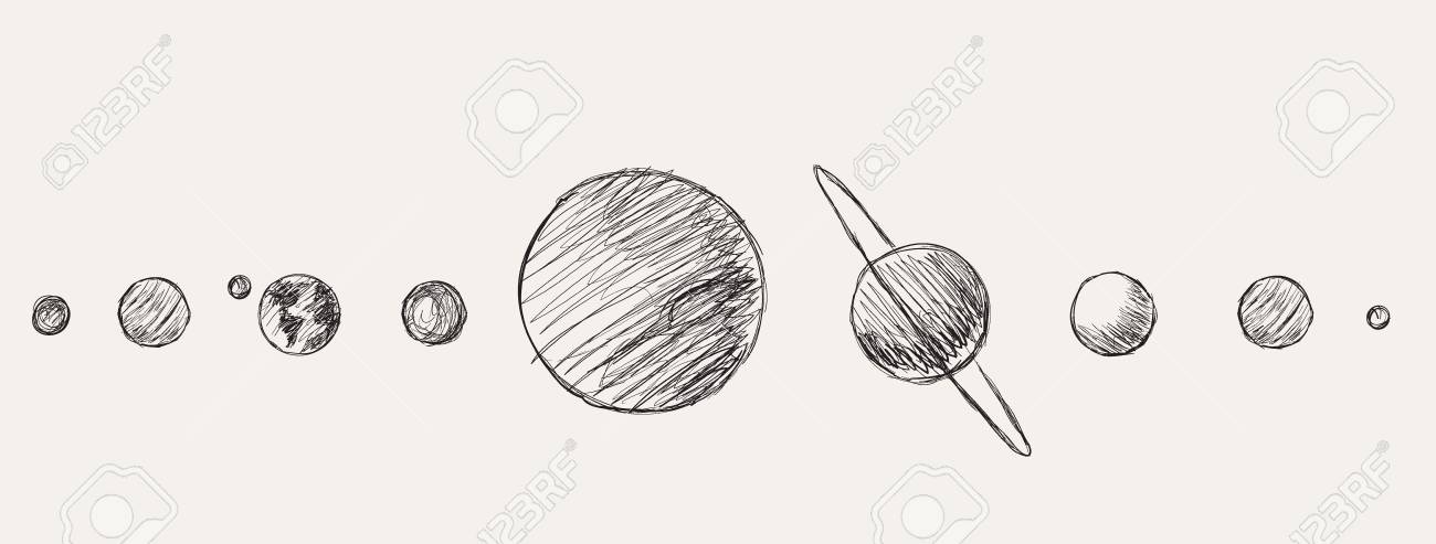 Planets Of Solar Systemhand Drawn Vector Illustrationscientific