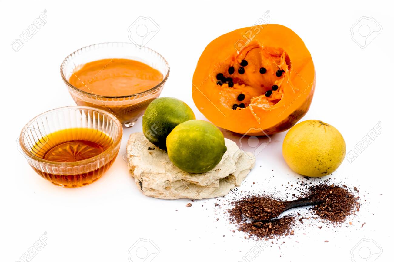 Papaya Face Mask Isolated On White I E Papaya Along With Honey Lemon Stock Photo Picture And Royalty Free Image Image 125073962 papaya face mask isolated on white i e papaya along with honey lemon stock photo picture and royalty free image image 125073962