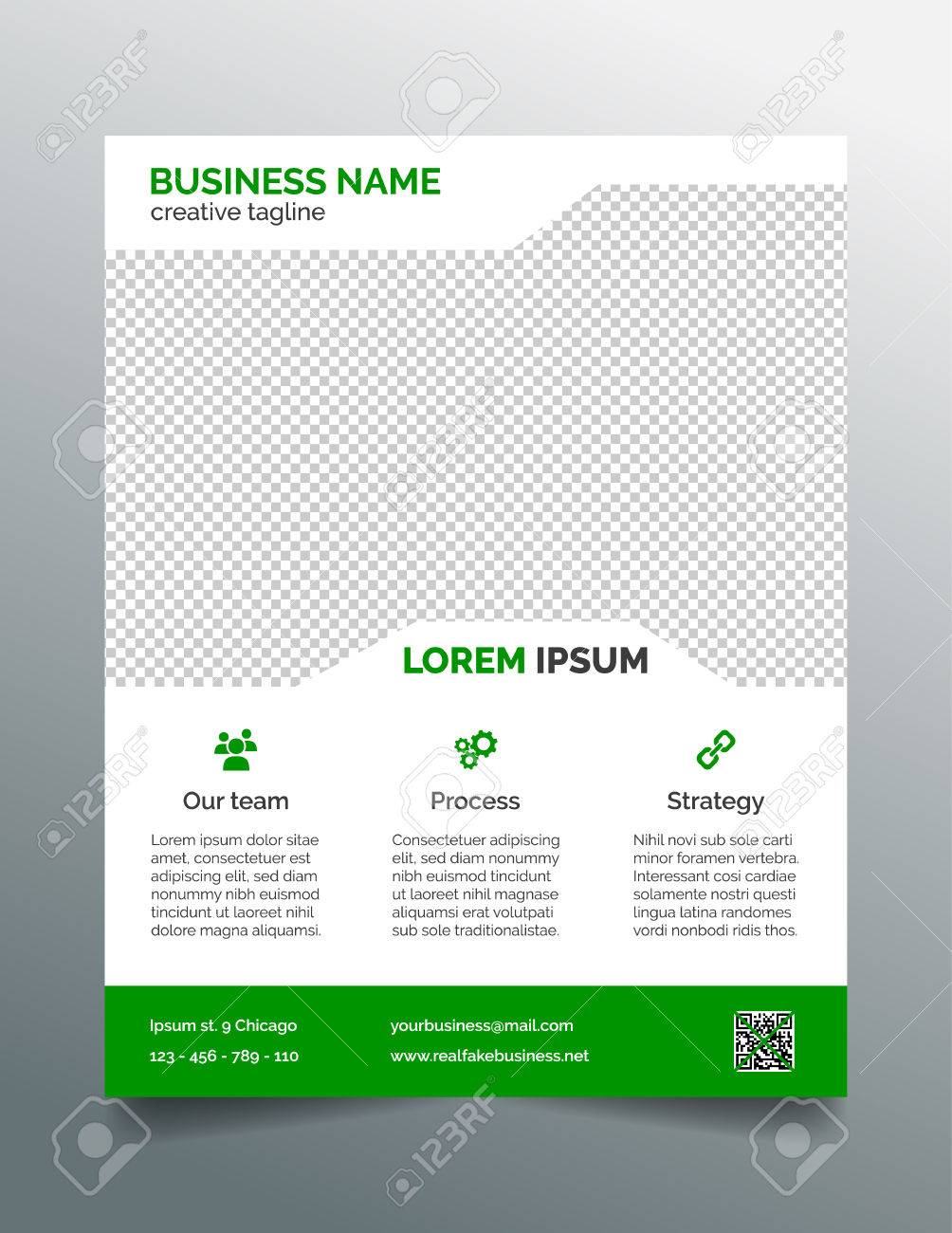 business flyer template simple green design royalty free cliparts
