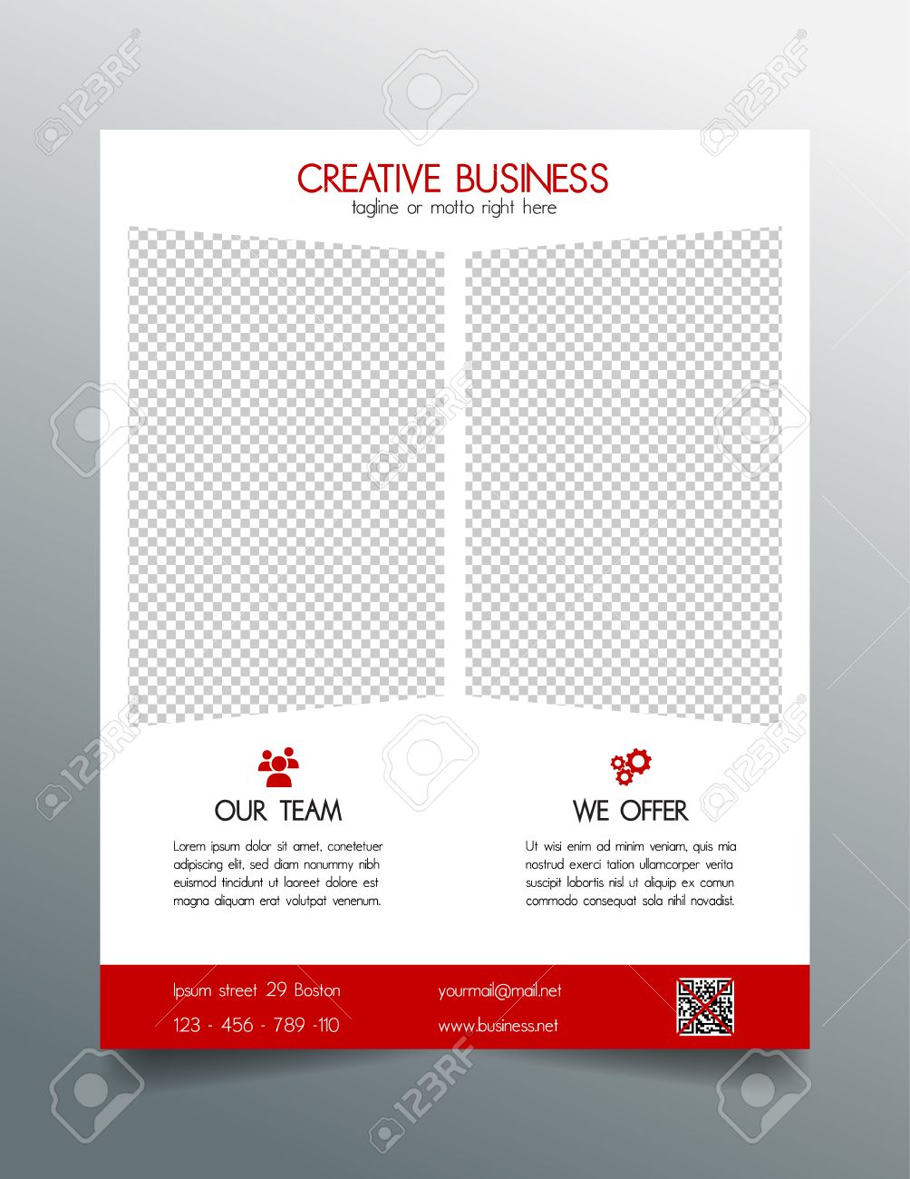 creative business flyer template red sleek simple modern design simple flyer